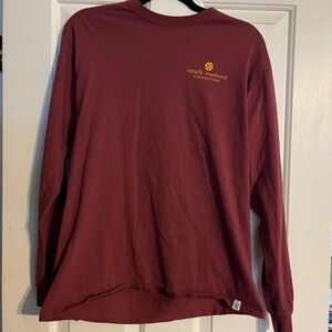Simply Southern Burgundy Long Sleeve Tee size small blessed with grandkids
